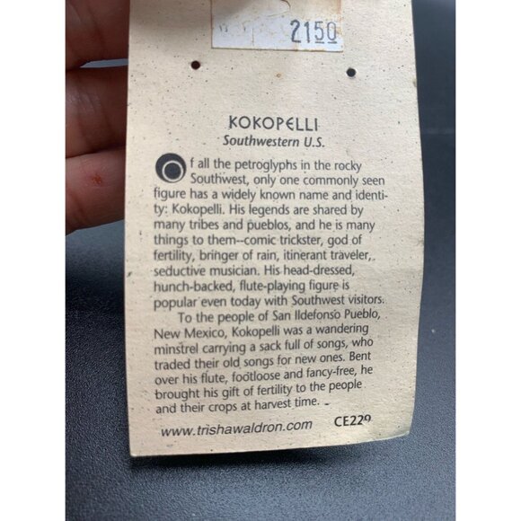 Trisha Waldron Kokopelli Earring Dangles Southwestern Native Fertility Figure - Picture 6 of 6